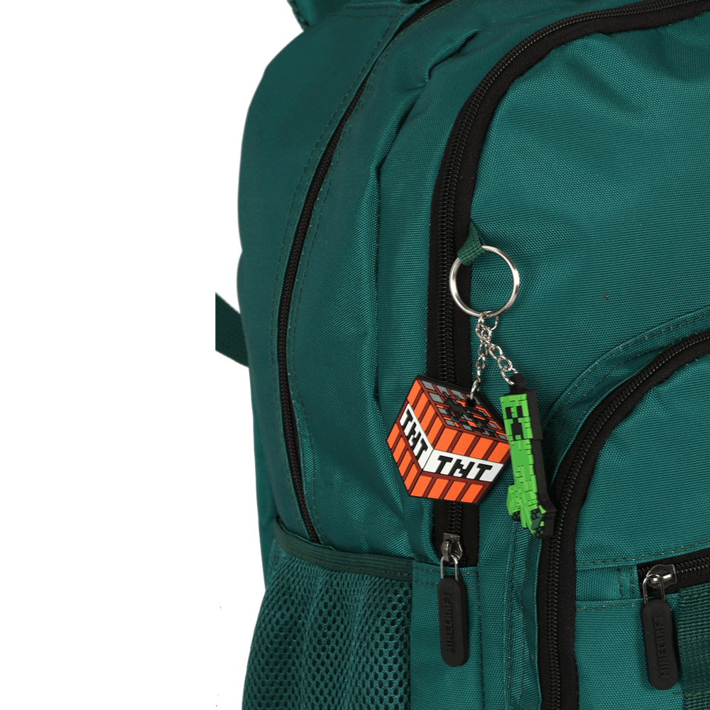 Kit Mochila Escolar de Rodinhas Minecraft Creeper com Lancheira e Estojo - Luxcel