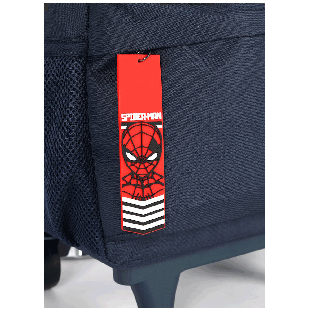 Kit Escolar Homem-Aranha Azul Marinho Mochila de Rodinhas + Lancheira Térmica + Estojo - Luxcel