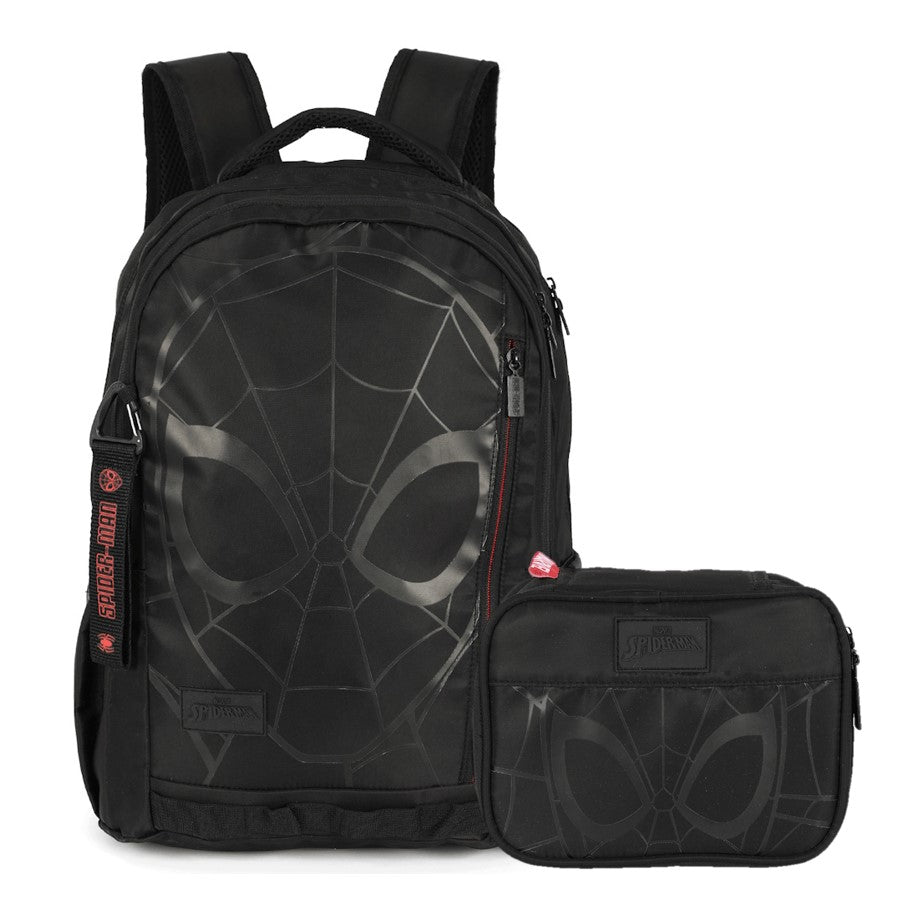 Kit Escolar Spider-Man Mochila De Costas + Estojo Black Edition