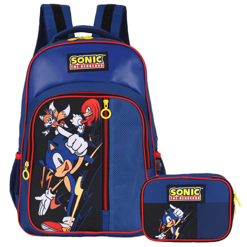 Kit Mochila de Costas + Estojo Sonic the Hedgehog Sonic, Tails e Knuckles - Luxcel