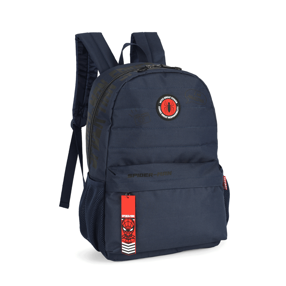 Kit Mochila de Costas e Estojo Spider-Man Azul Marinho - Luxcel