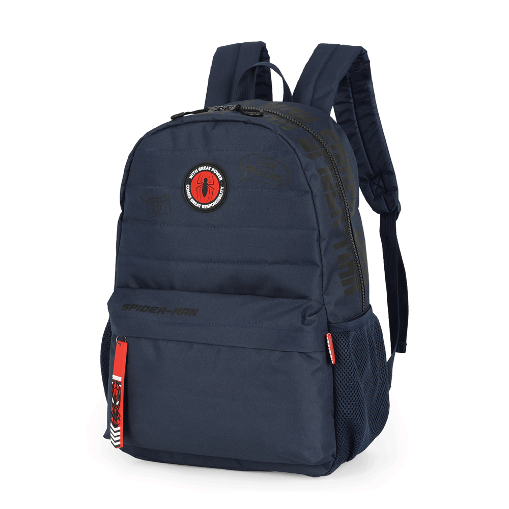 Kit Mochila de Costas e Estojo Spider-Man Azul Marinho - Luxcel