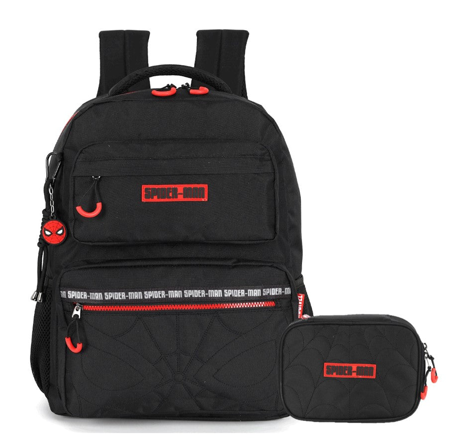 Kit Escolar Spider-Man Mochila de Costas e Estojo Black Edition - Luxcel