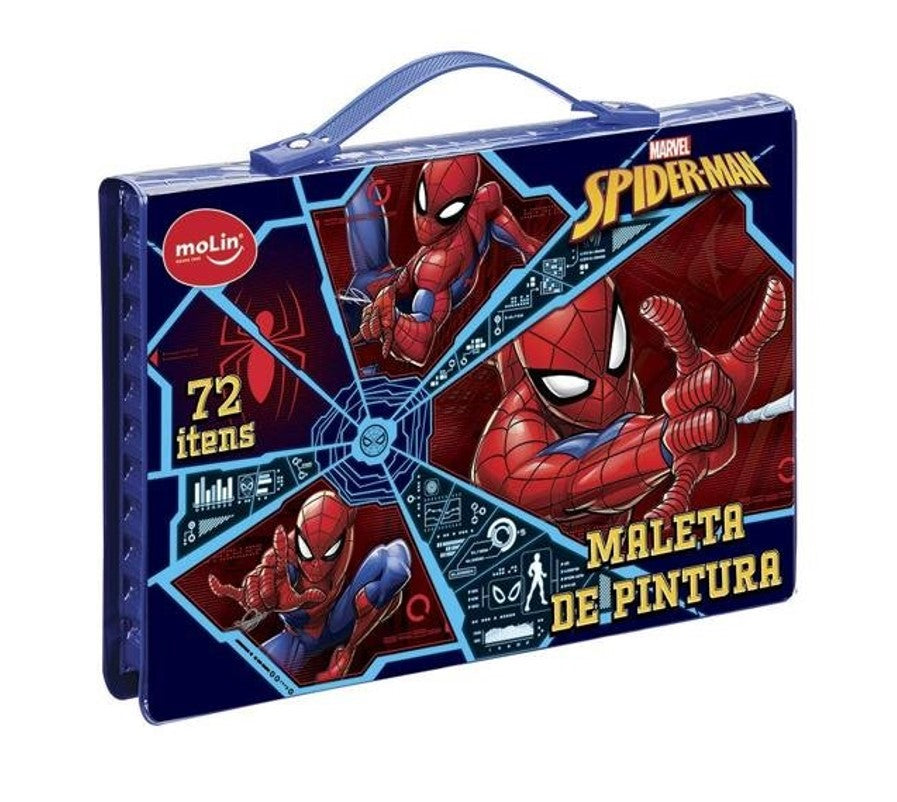 Kit Maletinha Pintura Infantil Homem Aranha 72 Peças - Molin