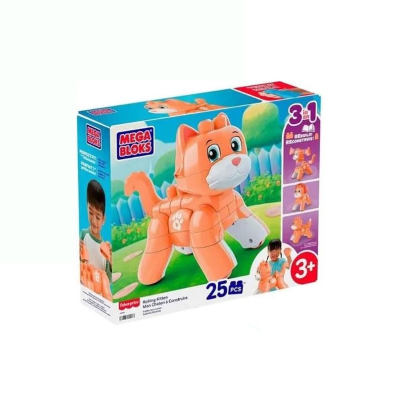 Megabloks 3 em 1 Gatinho Rolante - Mattel