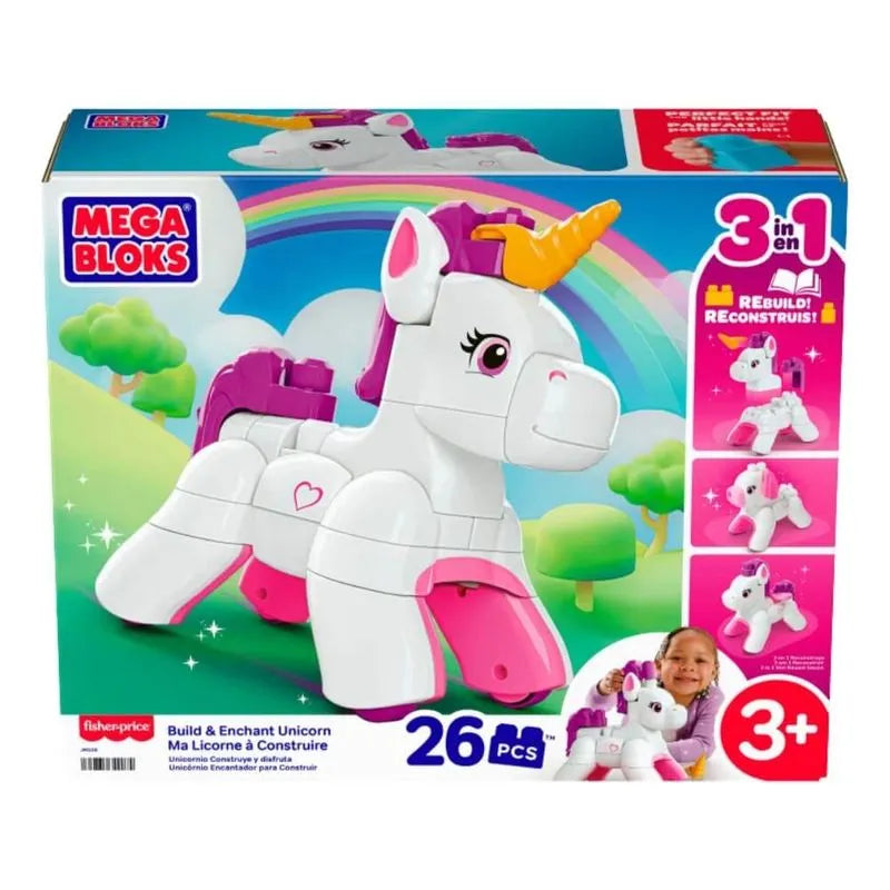 Megabloks 3 em 1 Unicórnio Monta e Brilha - Mattel