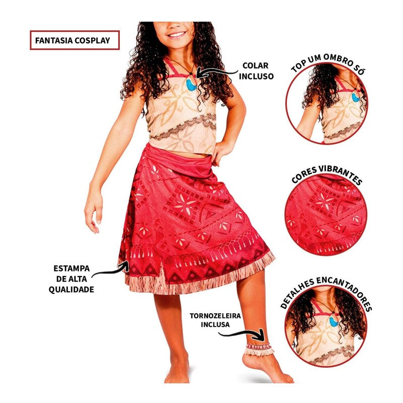 Fantasia Moana 2 com Colar Tamanho M - Nova Brink