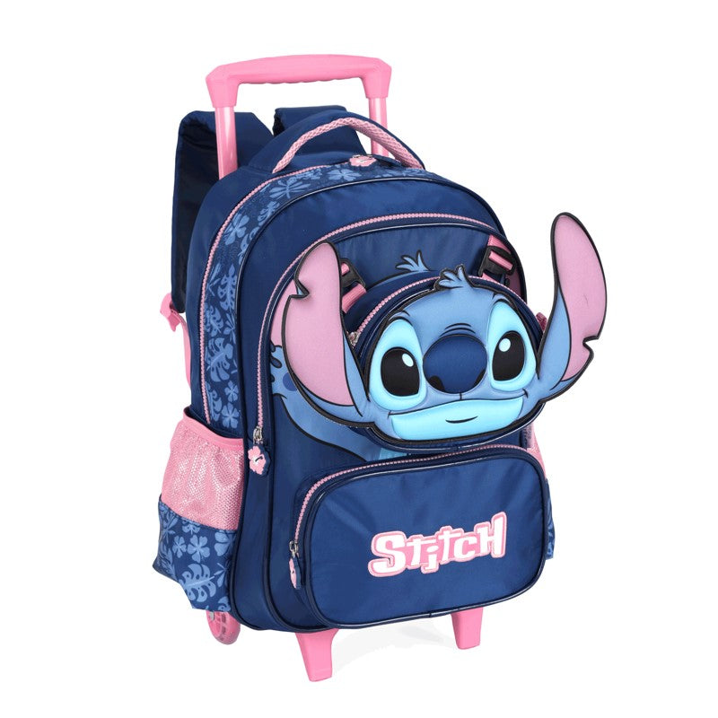 Kit Escolar Stitch com Mochila de Rodinhas, Lancheira e Estojo - Luxcel