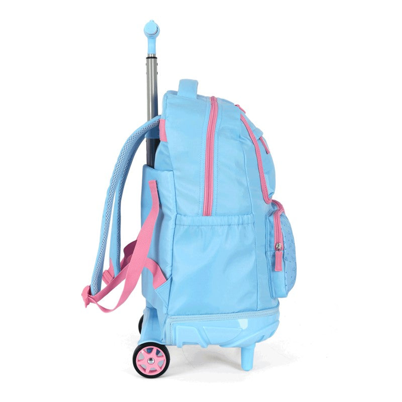 Kit Escolar Cinnamoroll com Mochila de Carrinho, Lancheira e Estojo – Luxcel