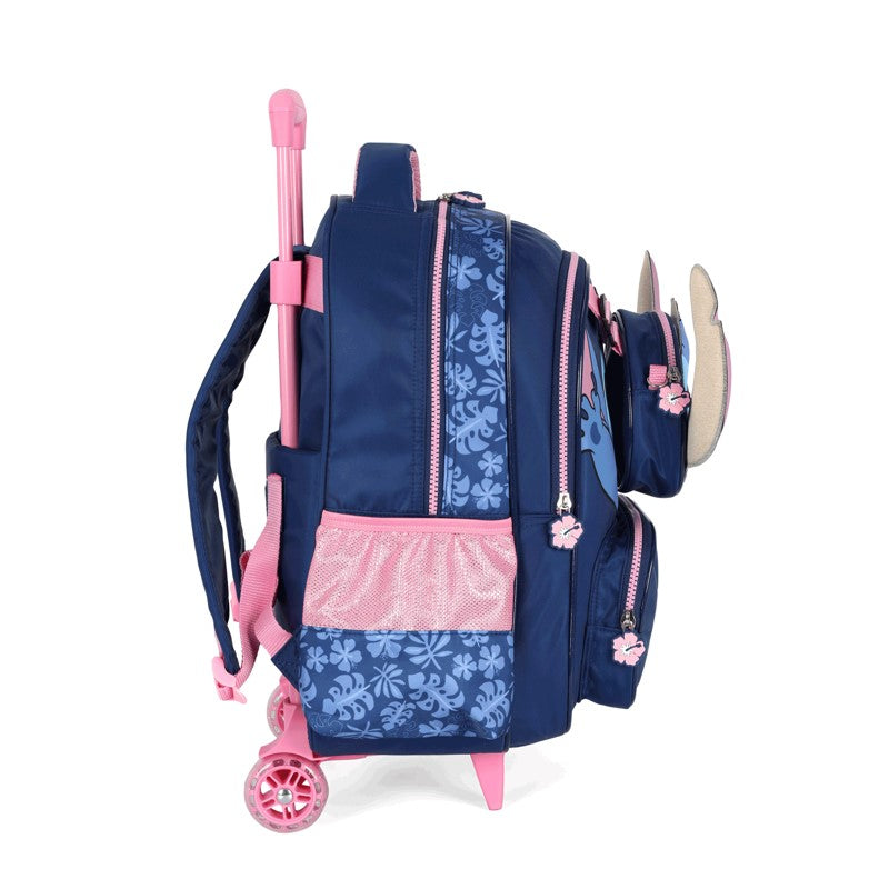 Kit Escolar Stitch com Mochila de Rodinhas, Lancheira e Estojo - Luxcel
