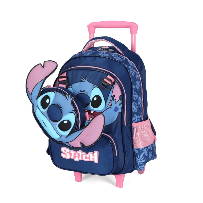 Kit Escolar Stitch com Mochila de Rodinhas, Lancheira e Estojo - Luxcel