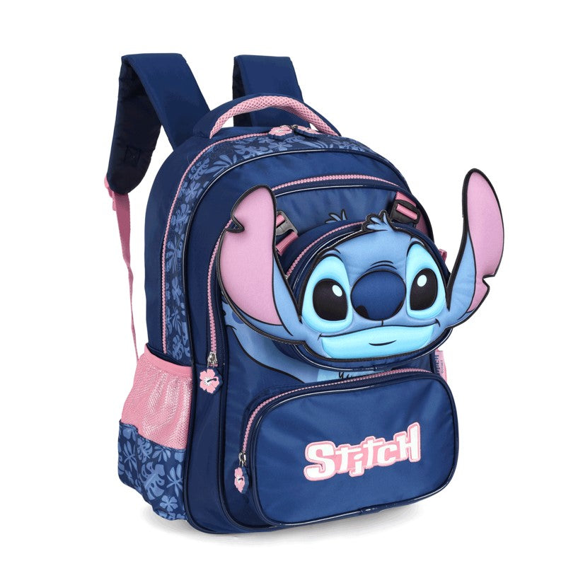 Kit Mochila 2 em 1 Stitch com Bolsinha Acoplada + Estojo - Luxcel