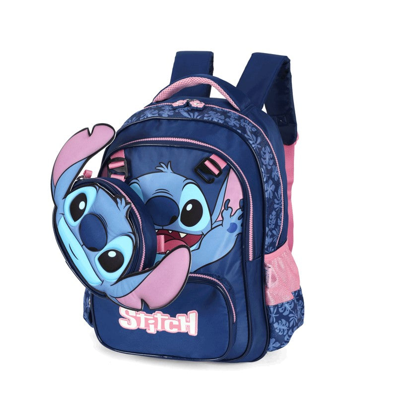 Kit Mochila 2 em 1 Stitch com Bolsinha Acoplada + Estojo - Luxcel