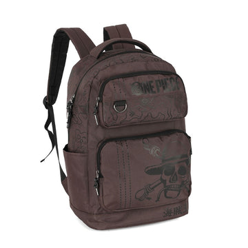 Mochila Marrom One Piece Luxcel com Estampa do Luffy – Produto Oficial
