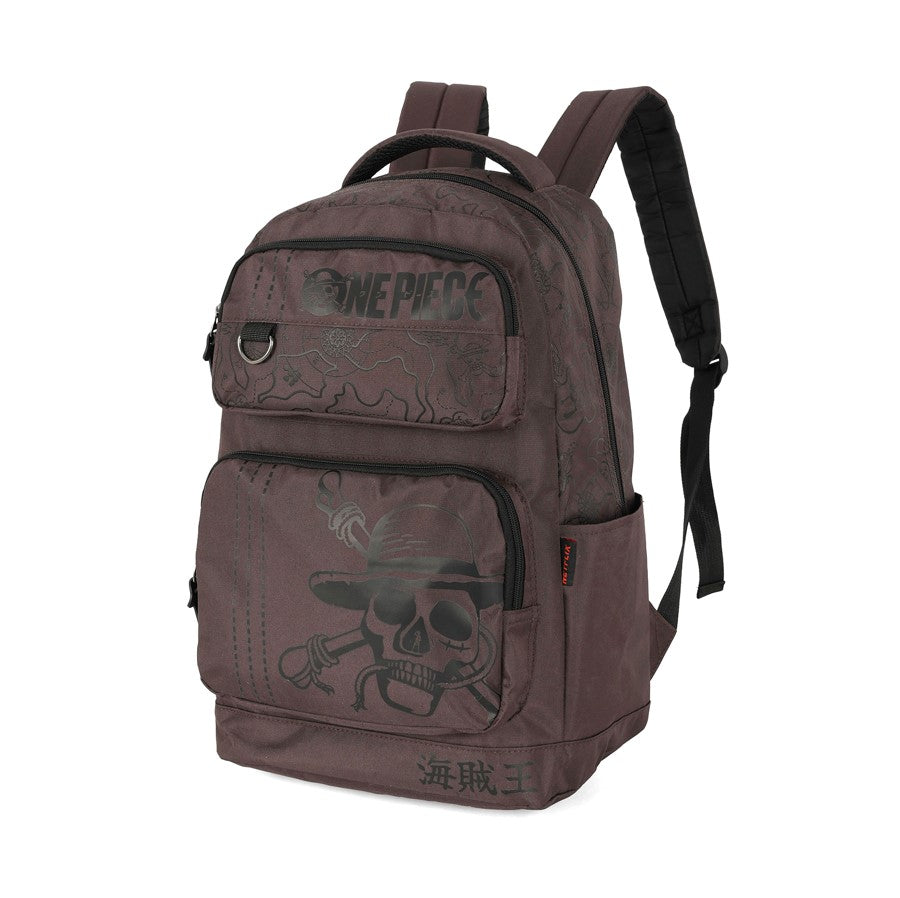 Mochila Marrom One Piece Luxcel com Estampa do Luffy – Produto Oficial