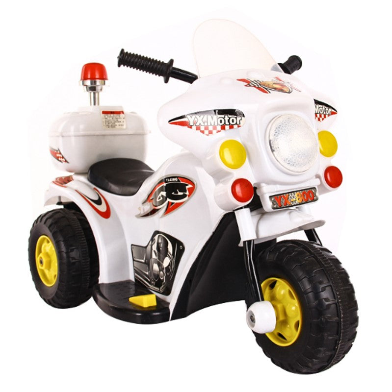 Moto Eletrica Infantil Policia Branca 6V - SHINY TOYS