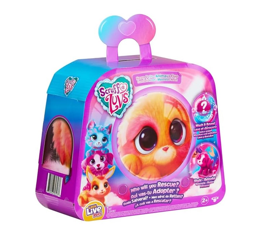 Pelúcia Neon Pets Adotados Surpresa Scruff A Luvs - Fun