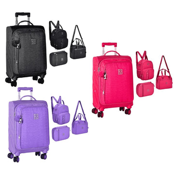 Kit Mala Escolar Rodas 360 + Estojo + Lancheiras Rebecca Bonbon