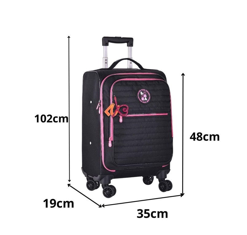 Kit Mala Escolar Luluca Rodinhas 360 Lancheira e Estojo