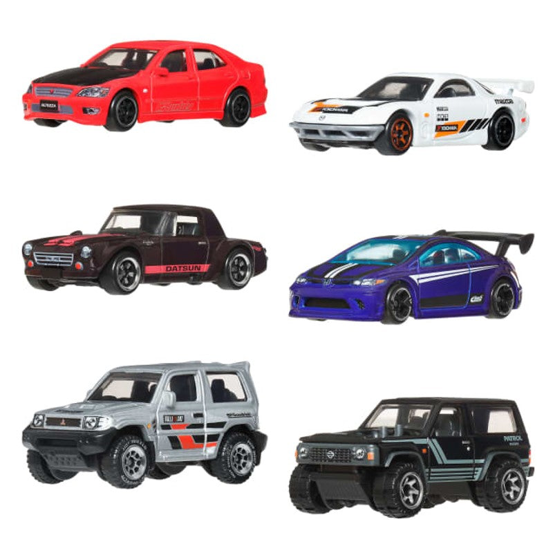 Conjunto 6 carrinhos Hot Wheels Silver Series Japan Cars 1:64 - Mattel