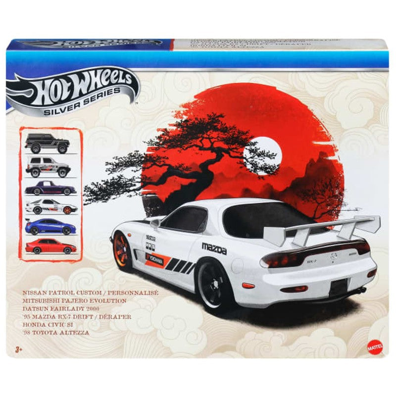 Conjunto 6 carrinhos Hot Wheels Silver Series Japan Cars 1:64 - Mattel