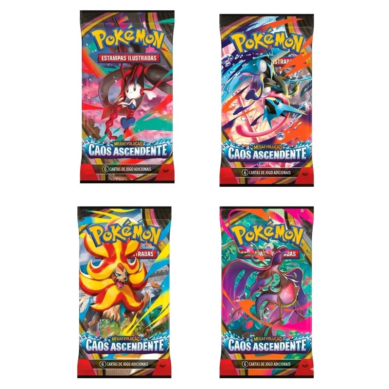 Pokémon TCG Mega Evolução Caos Ascendente 4 Pack Booster PT - Copag