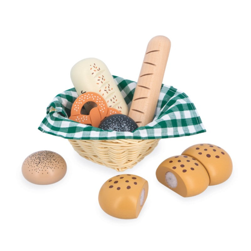 Cesta de Pães em Madeira 6 Acessórios - Janod