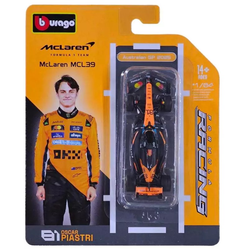 Miniatura F1 1:64 McLaren 2025 MCL39 Piastri 81 - Burago