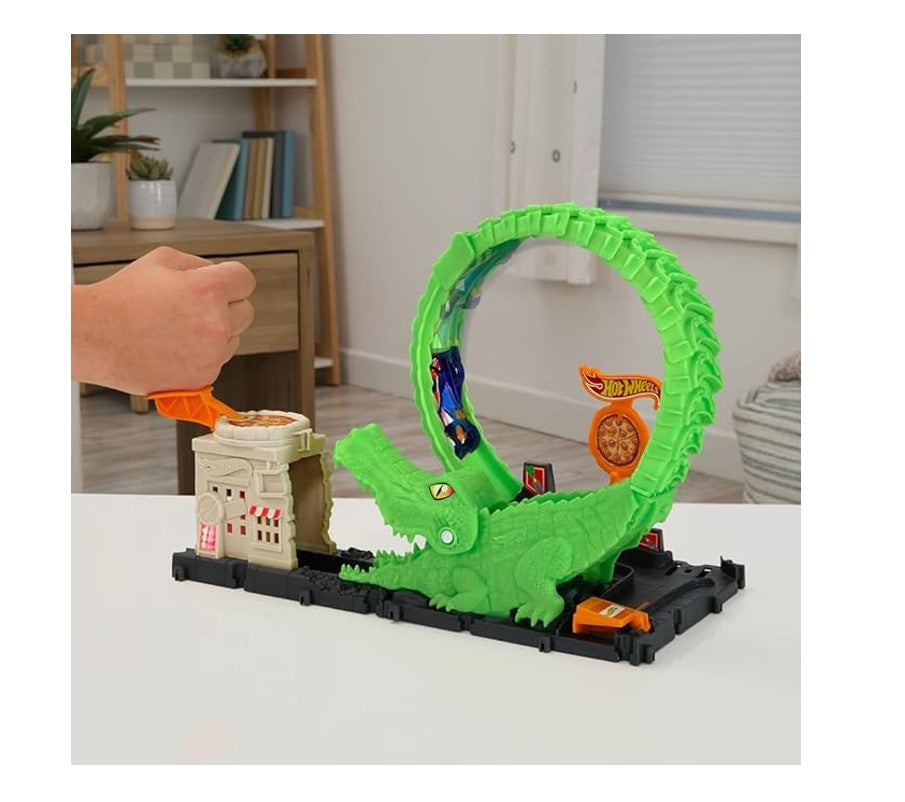 Hot Wheels City Pista Ataque Do Crocodilo - Mattel