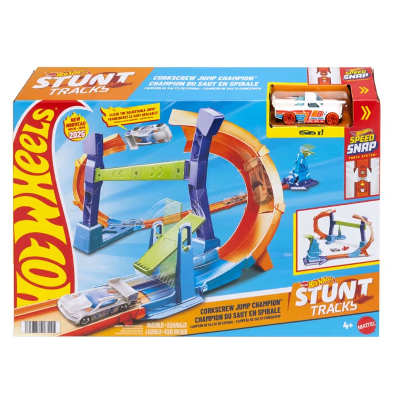 Pista de acrobacias Hot Wheels Corkscrew Jump Champion - Mattel