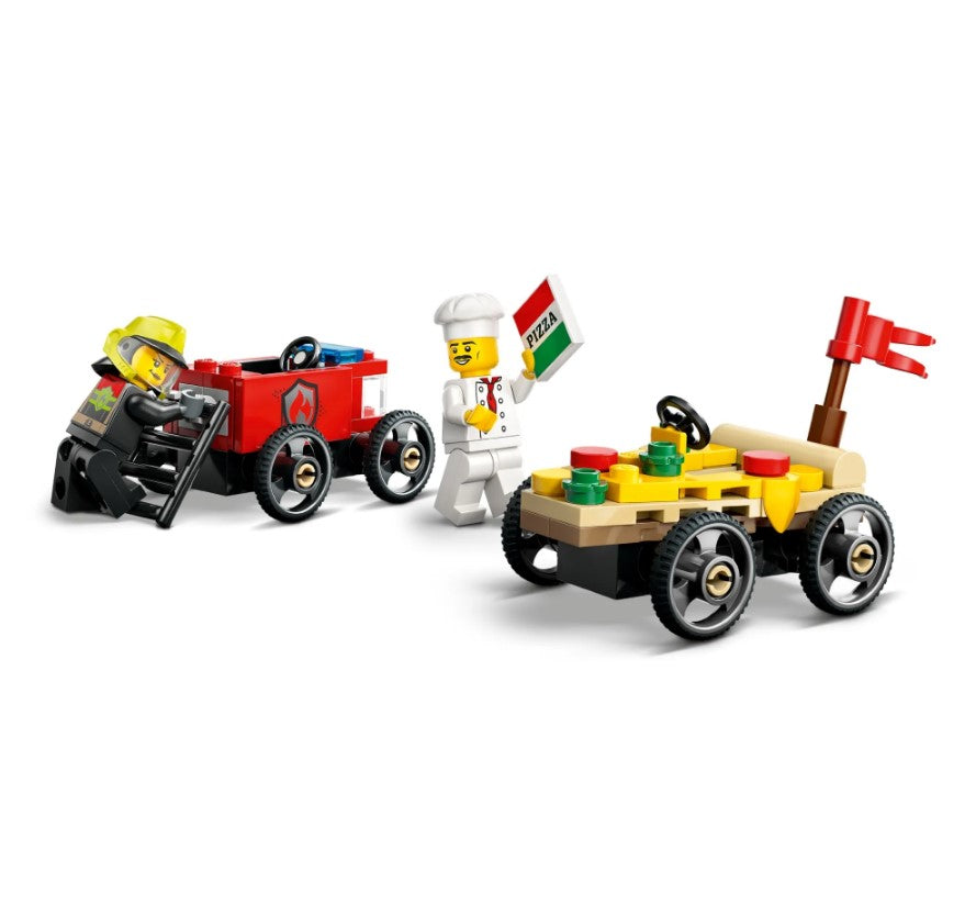 Lego City Carro de Pizza vs Caminhão de Bombeiros 60458