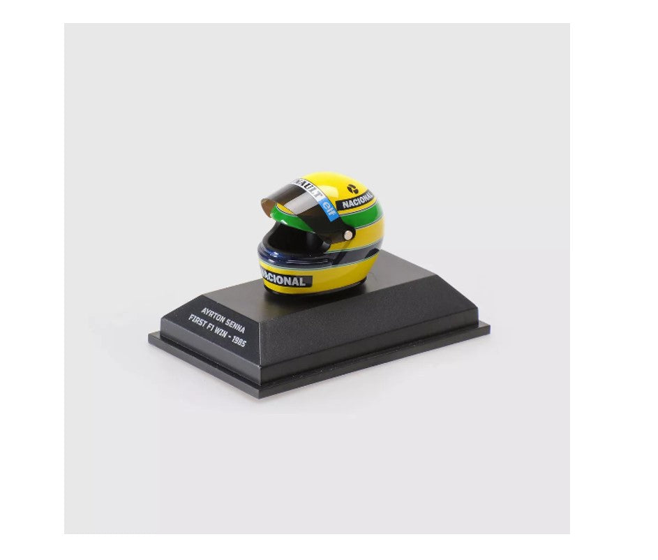 Miniatura F1 Capacete Senna Primeira Vitória 1985 1/8