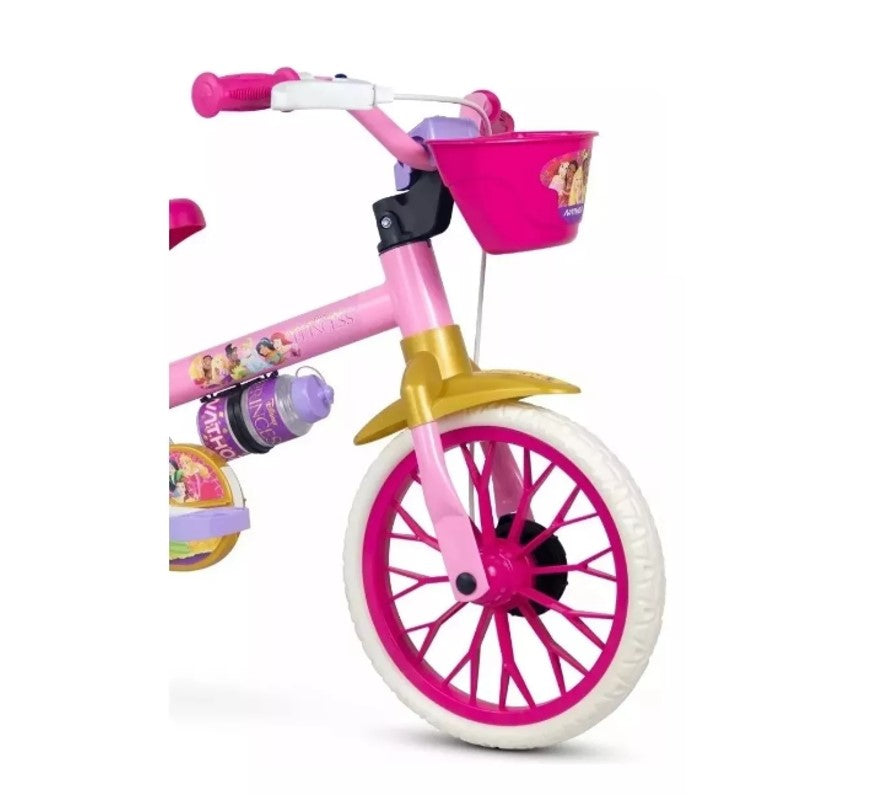 Bicicleta Aro 12 Com Rodinhas Princesas Disney - Nathor