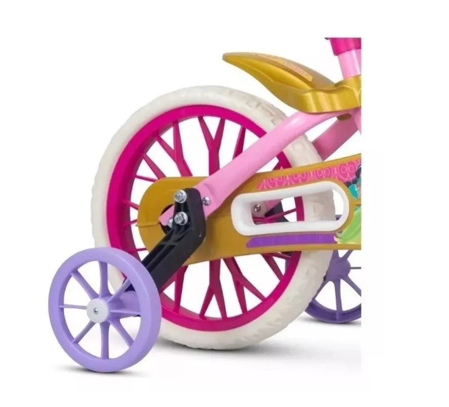 Bicicleta Aro 12 Com Rodinhas Princesas Disney - Nathor