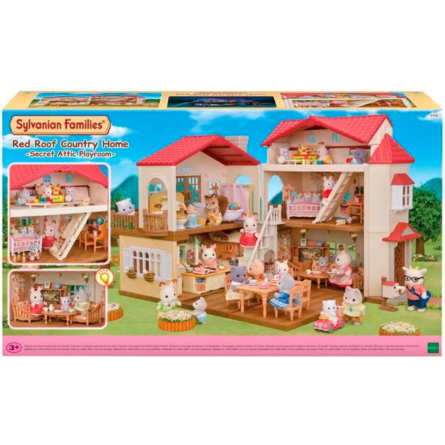 Sylvanian Families - Casa Telhado Vermelho Com Sótão