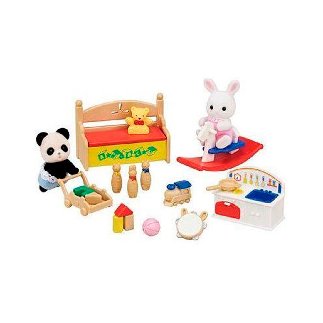 Sylvanian Families - Caixa de Brinquedos Bebê Coelho Neve e Bebê Panda