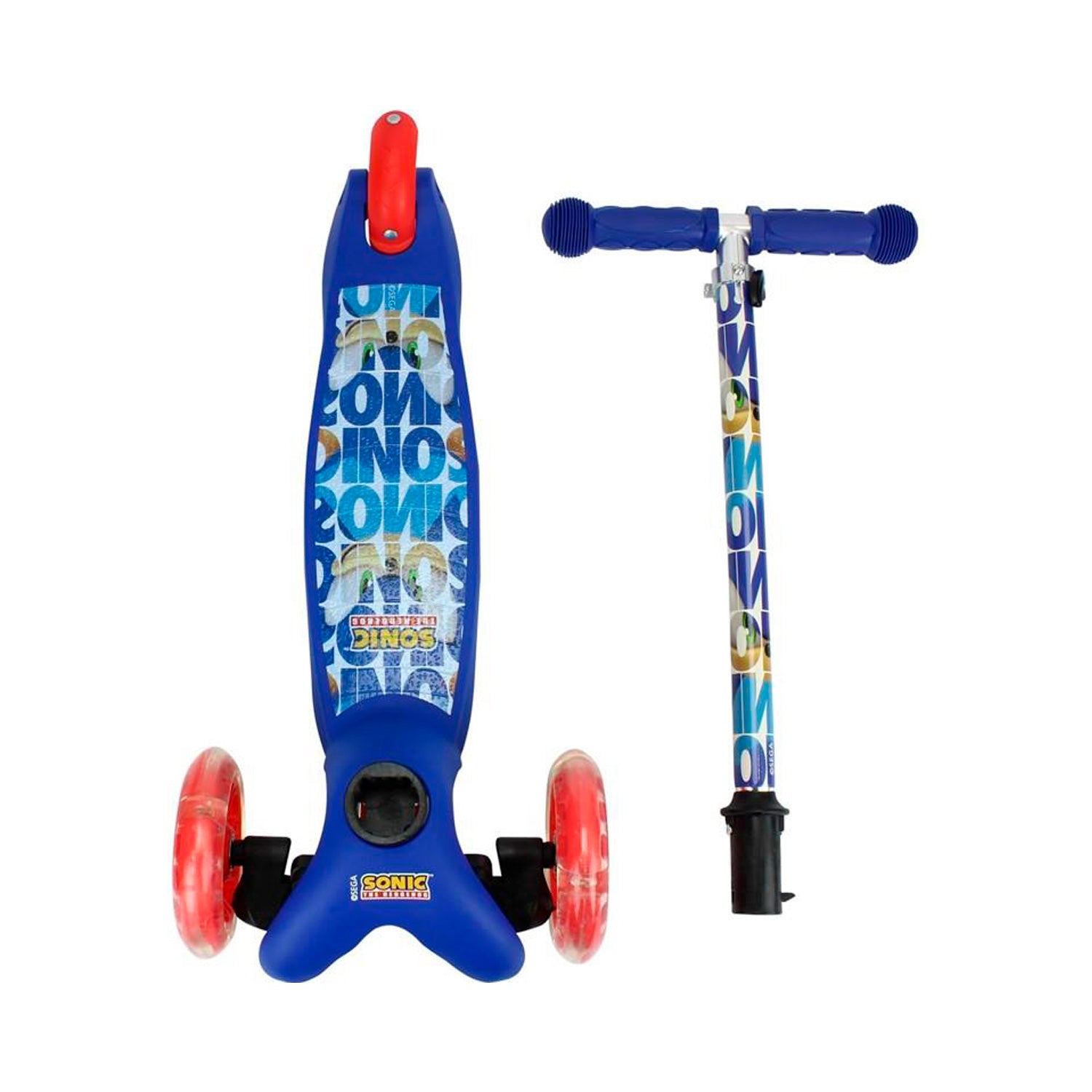 Patinete Ajustável Sonic 3 Rodas com Led BBR Toys