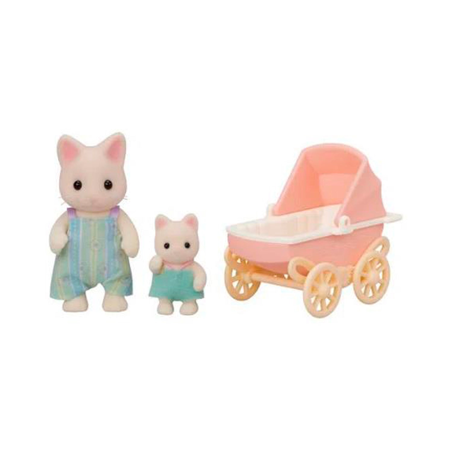 Sylvanian Families - Carrinho De Bebê Papai E Bebê Gatos Primavera