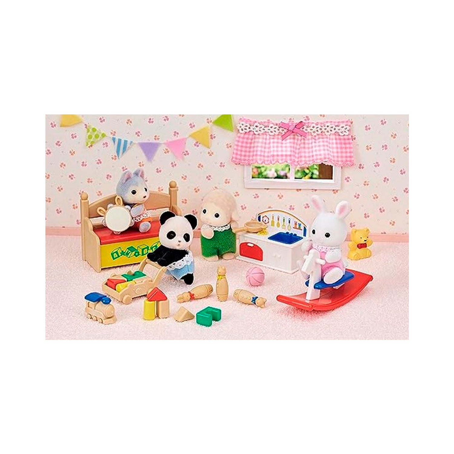 Sylvanian Families - Caixa de Brinquedos Bebê Coelho Neve e Bebê Panda