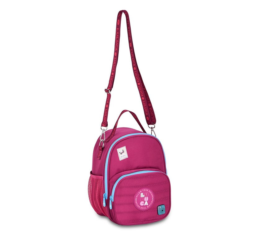 Kit Mala Escolar Luluca Rodinhas 360 Lancheira e Estojo