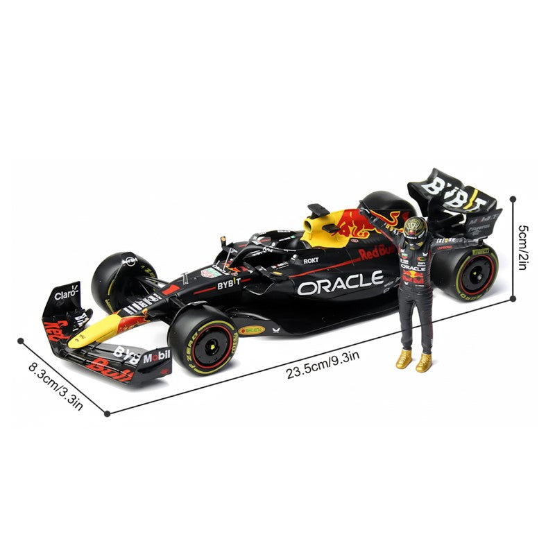 Miniatura Red Bull Racing RB19 com boneco Verstappen - CALIFORNIA