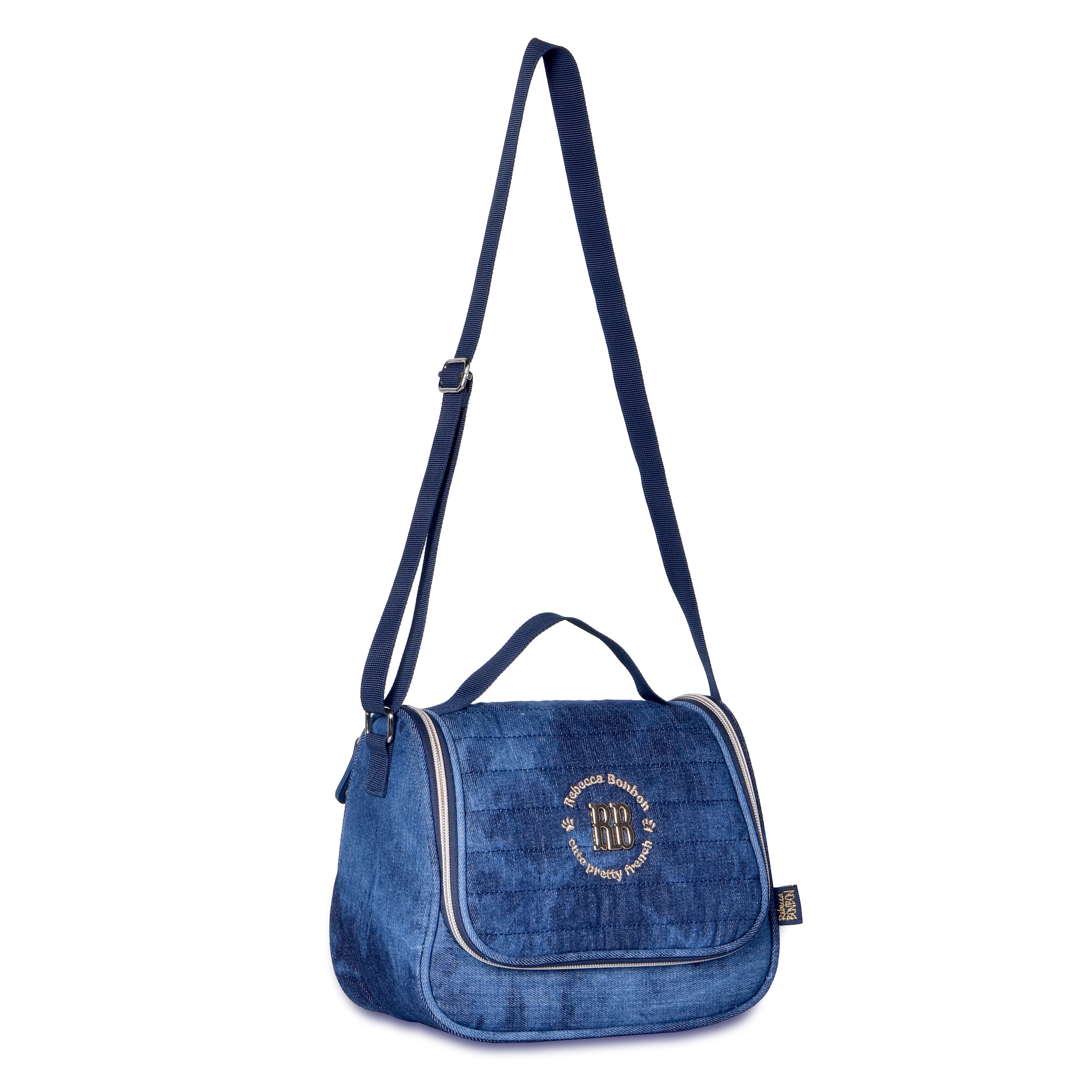 Kit Mochila Carrinho Estojo Lancheira Rebecca Bonbon Jeans