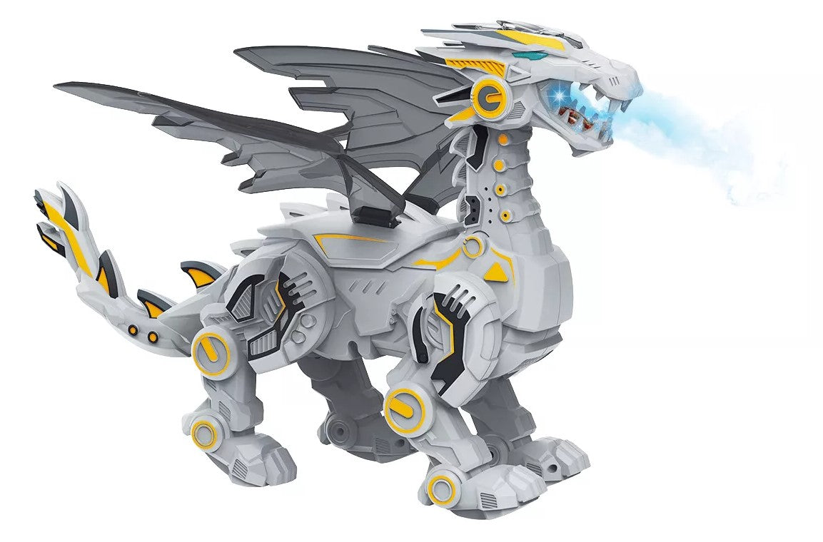 Super Robô Dinossauro Cinza Spray C/ Luz e Som E Solta Fumaça - Zoop Toys