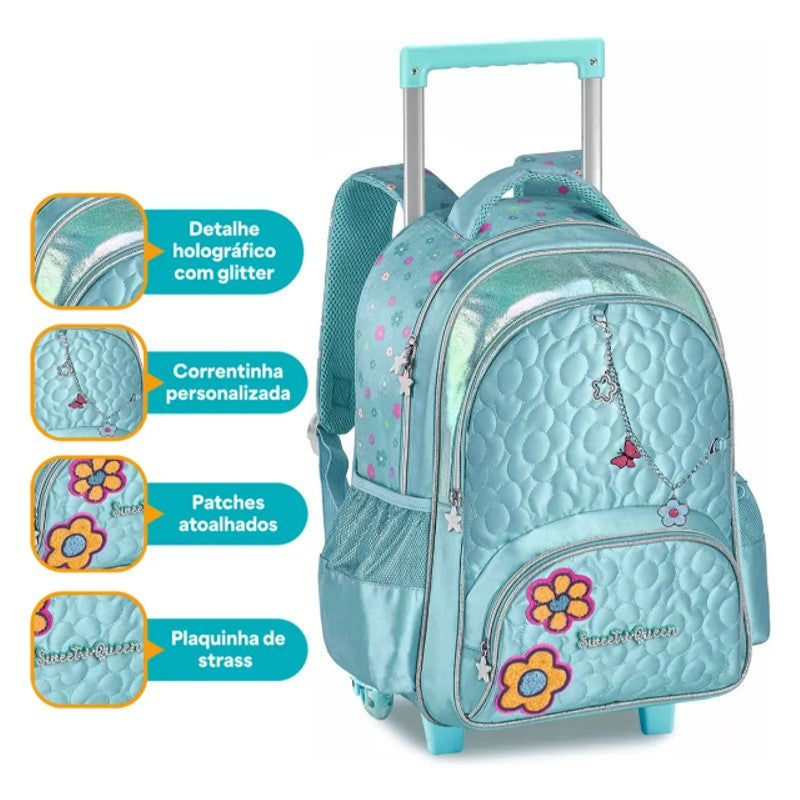 Mochila de Rodinhas Princesas Sweet Queen - Clio