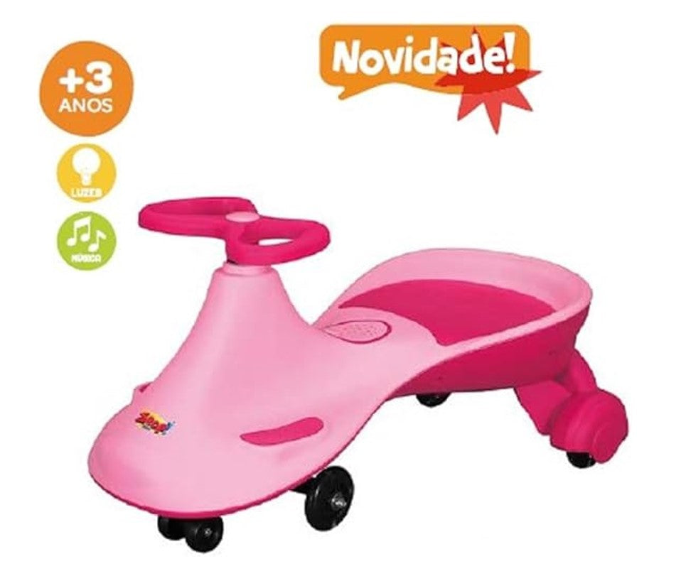 Roller Skate Musical Com Luzes Suporta 50kg Rosa - Zoop Toys