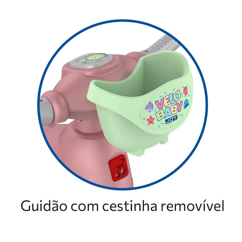 Velobaby Joy Passeio e Pedal rosa - Bandeirantes