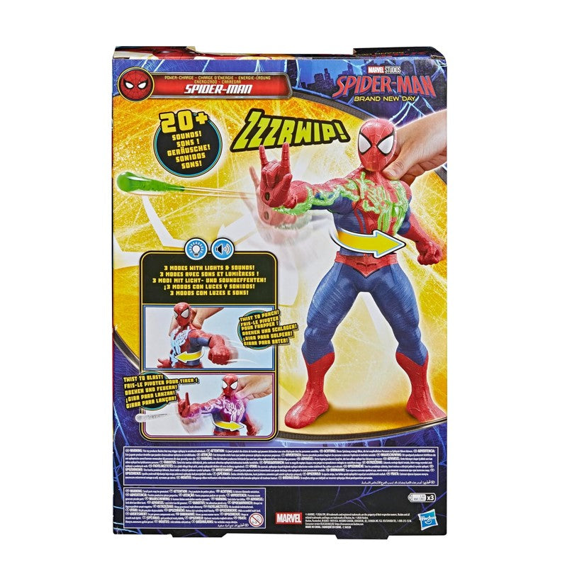 Homem Aranha Power Charge Lança Teia com Luz e Som - Hasbro
