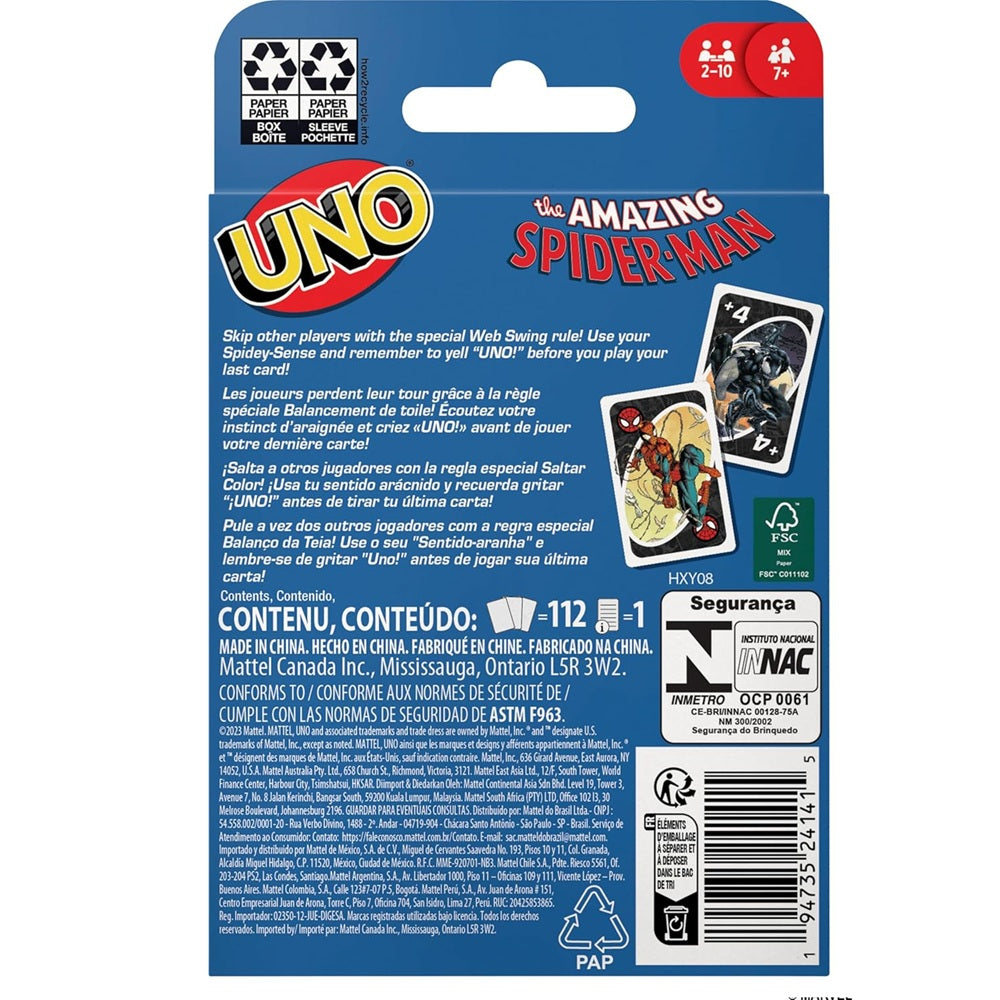 Jogo de Cartas UNO Marvel Spider-Man - Mattel