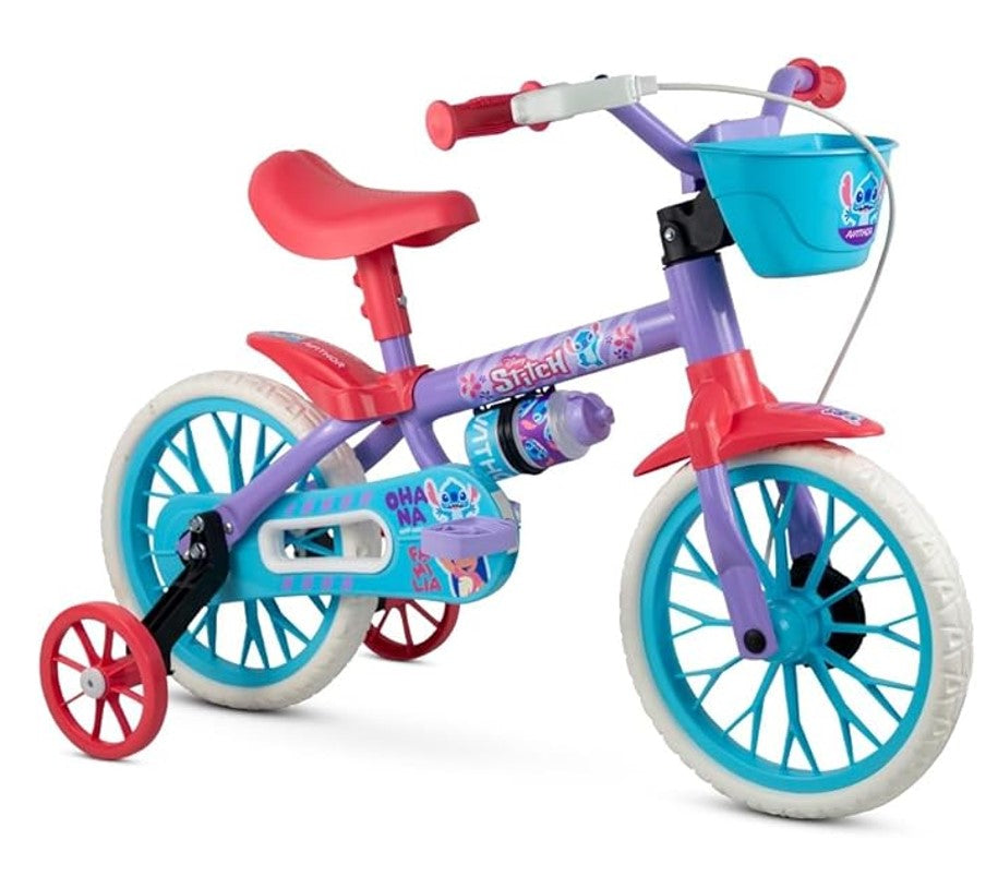 Bicicleta Infantil Aro 12 Com Rodinhas Stitch - Nathor