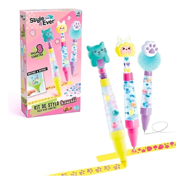 Style 4 Ever Kit Faça Suas Canetas Kawaii Rosa Fun F0232-5